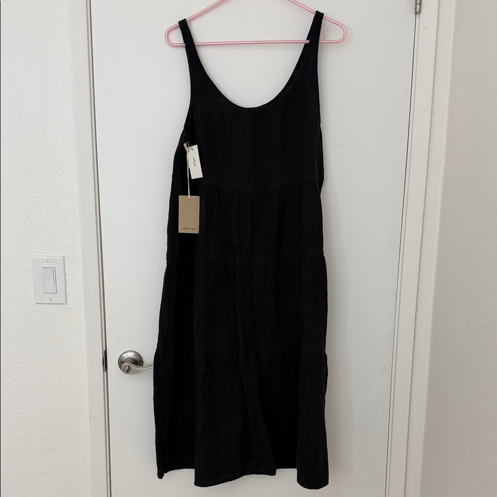 Wilfred Black Tiered Maxi Sundress